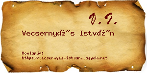 Vecsernyés István névjegykártya